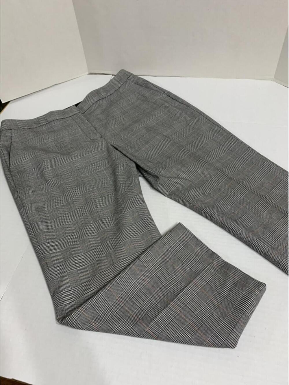 Vintage Talbots Womans Size 14 Petite Glen Plaid Grey Dress Pants